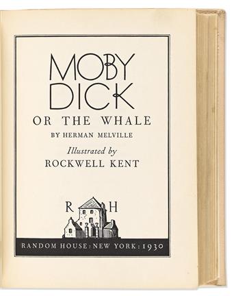 Melville, Herman (1819-1891) & Rockwell Kent, illus. Moby Dick, in an evocative binding.